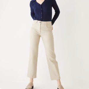 Frank and Oak Jane Straight Leg Pant in Cream